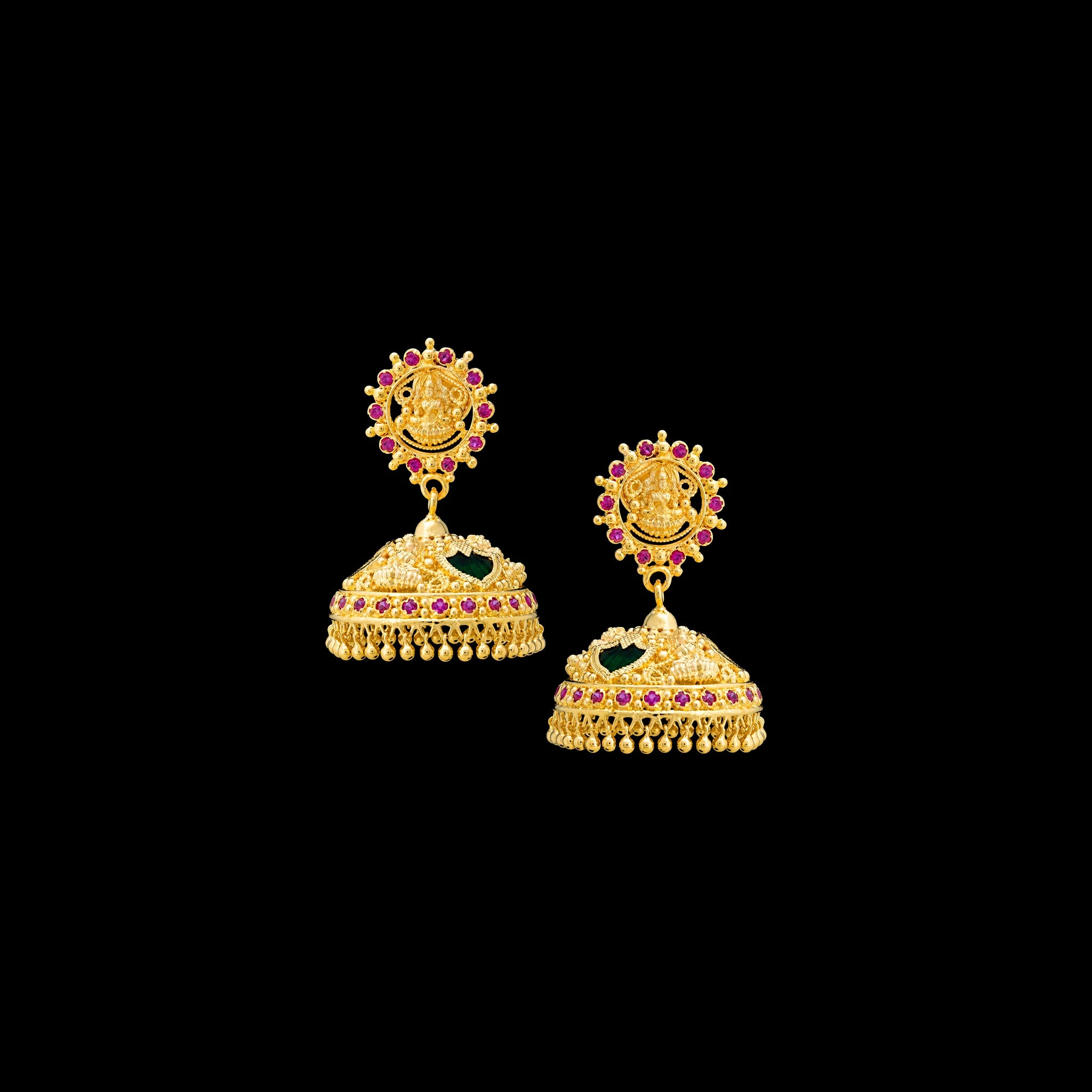 Palakka Green Stone Jimika Earring PSPKJSTPG4-096