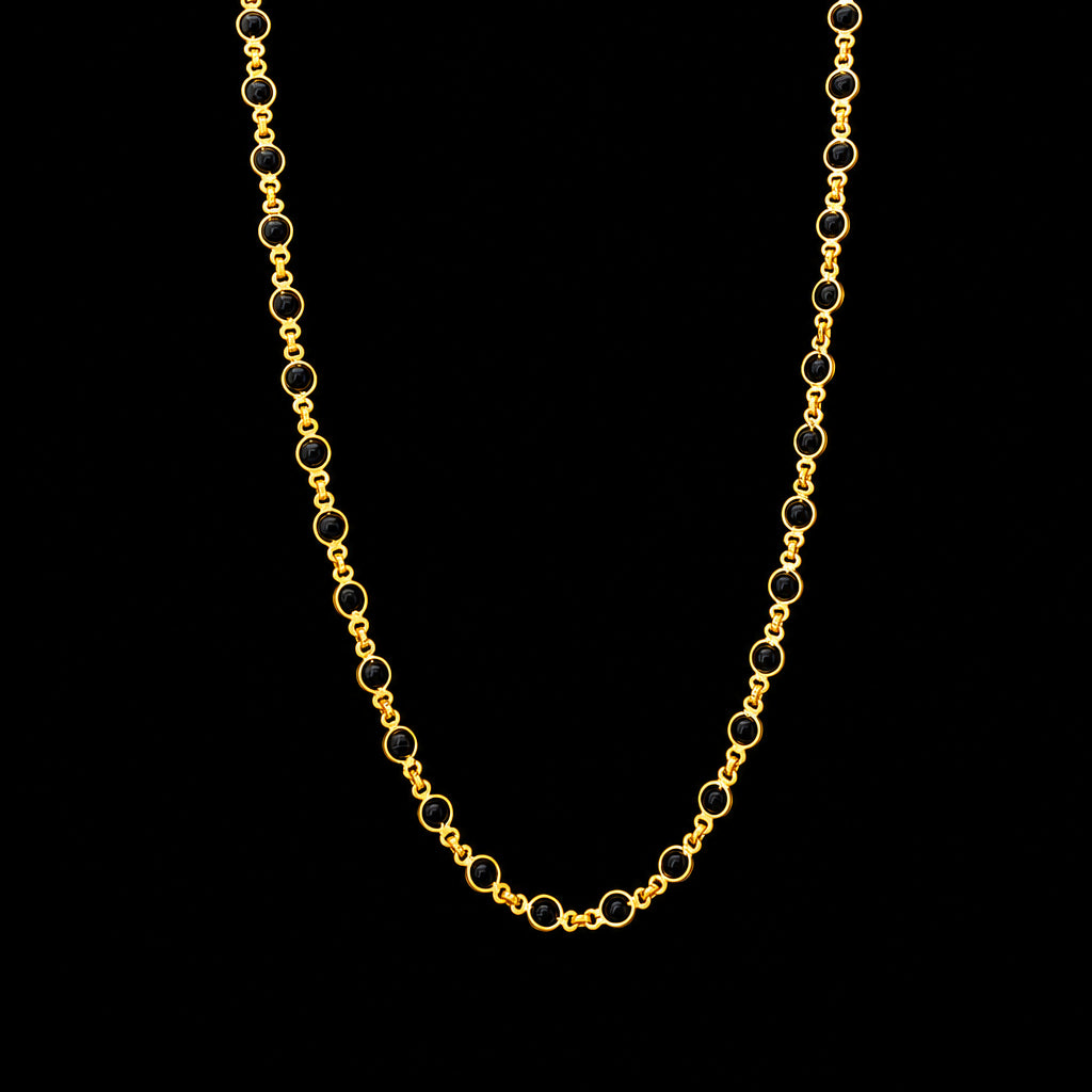 Classic Pearl Chain with Golden Bezels PSC2-036