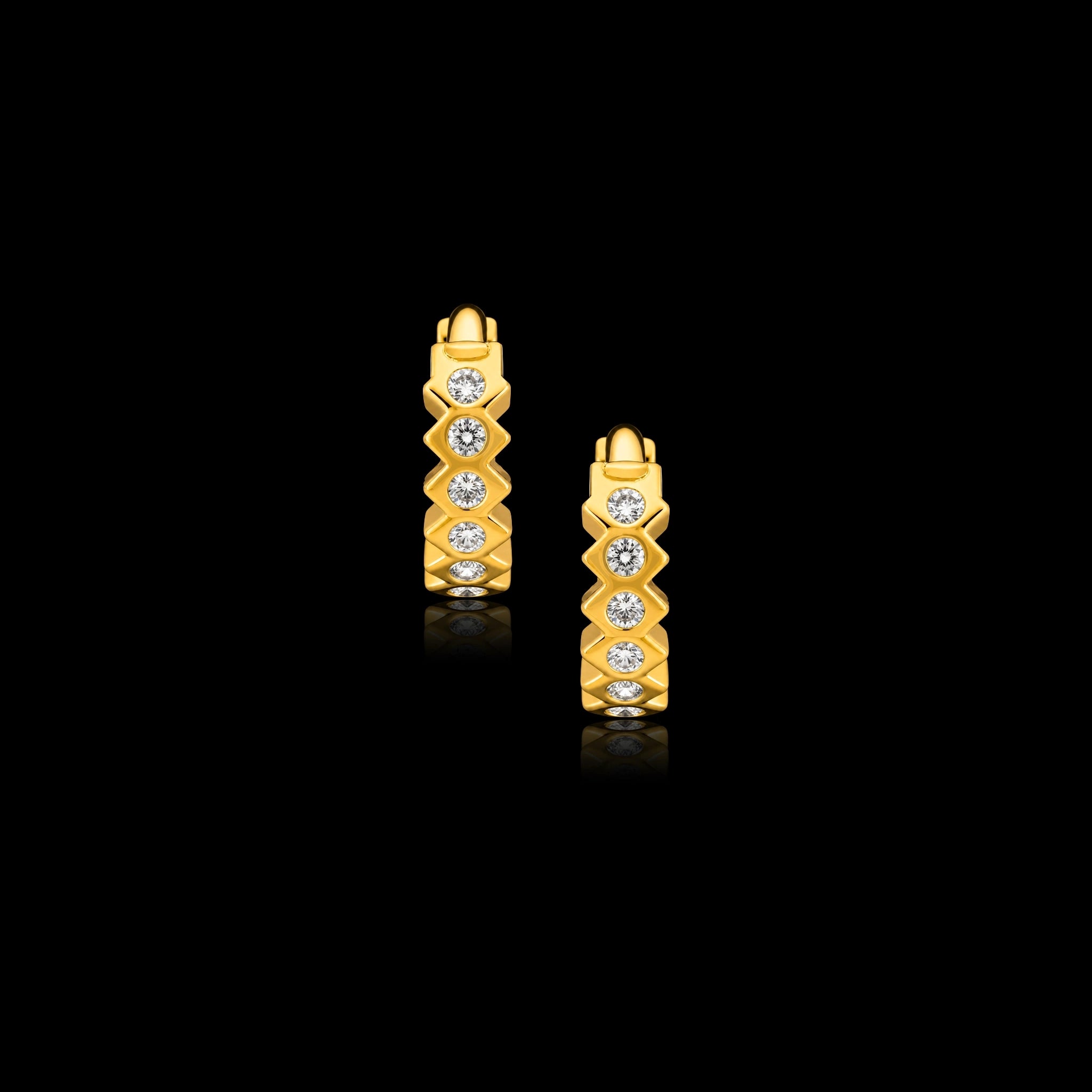 Stone Hoop Earring PSRST3W-07