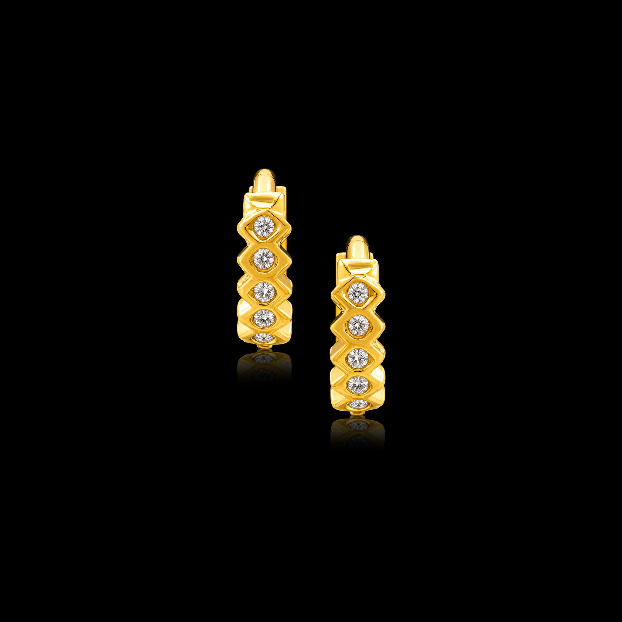 Stone Hoop Earring PSRST3aW-07