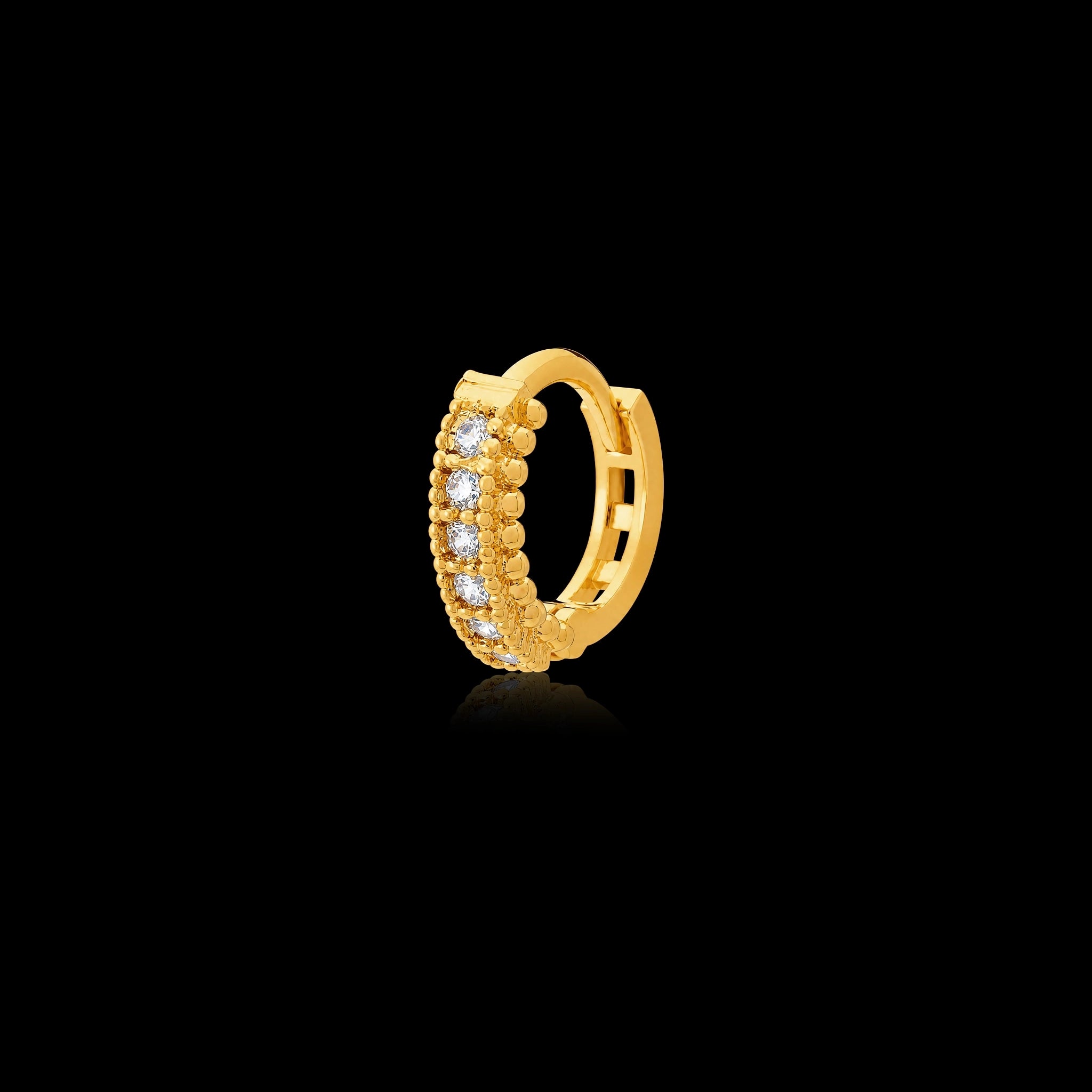 Stone Hoop Earring PSRST8W-07