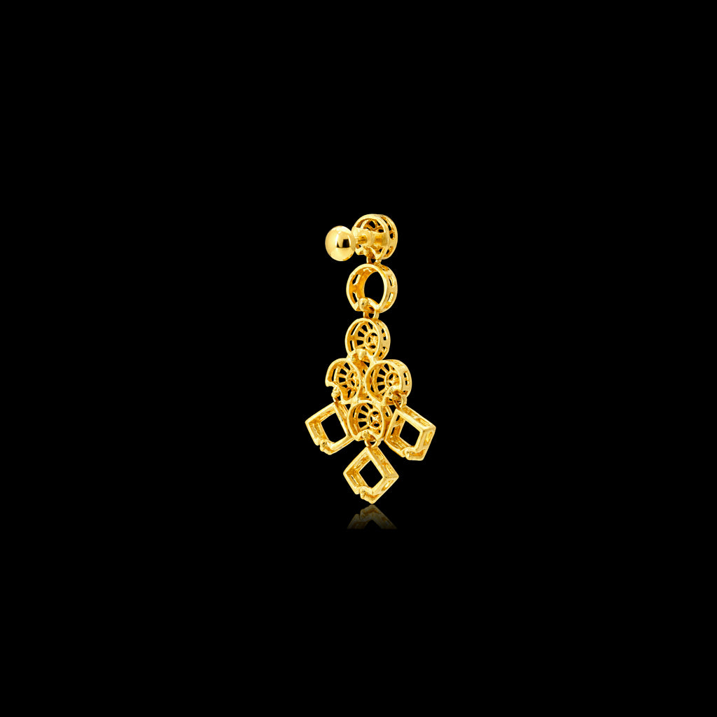 Golden Necklace Short with Golden Stud PGNS5-0301, PGHST85-061