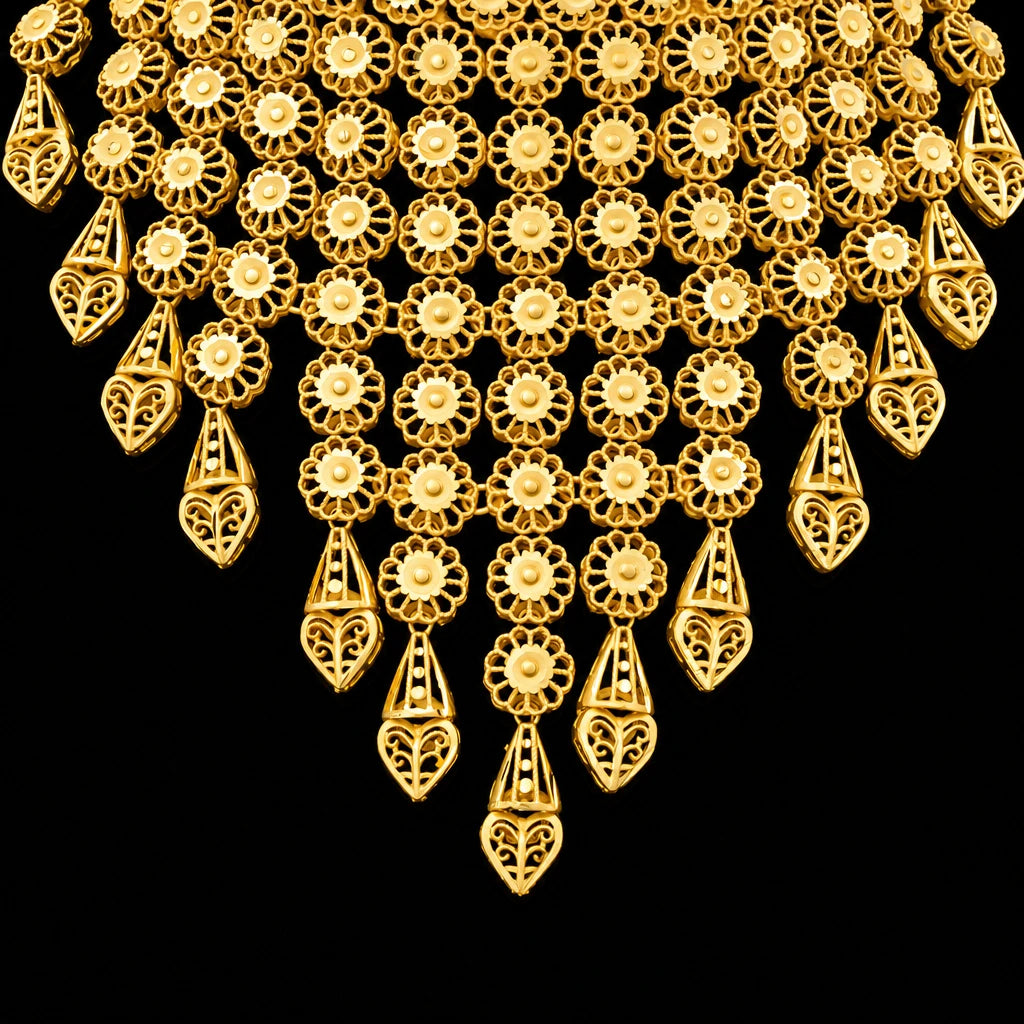 Golden Necklace Short with Golden Stud PGNS6-0301, PGHST86-061