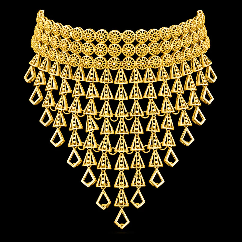 Golden Necklace Short with Golden Stud PGNS7-0301, PGHST87-061
