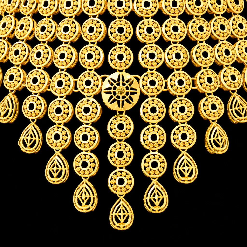 Golden Necklace Short with Golden Stud PGNS9-0301, PGHST89-061