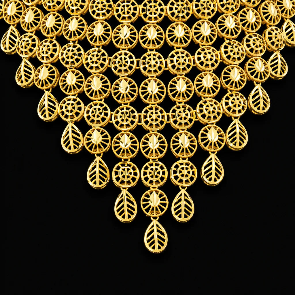 Golden Necklace Short with Golden Stud PGNS10-0301, PGHST90-061