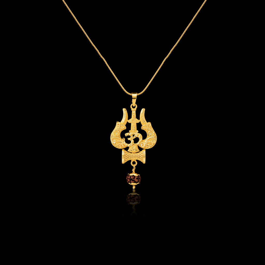 Golden Rudhraksham locket PRULT3-072
