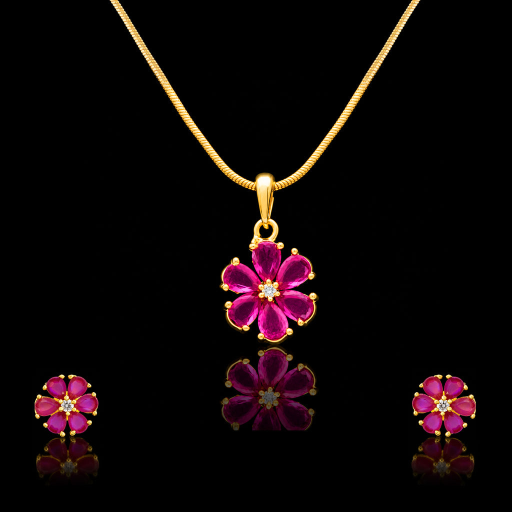 Ruby Stone Pendant Set PSLT263WR-09, PSST172WR-09
