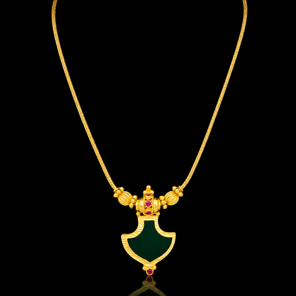Palakka Green Stone Necklace PSPKNPG3-036
