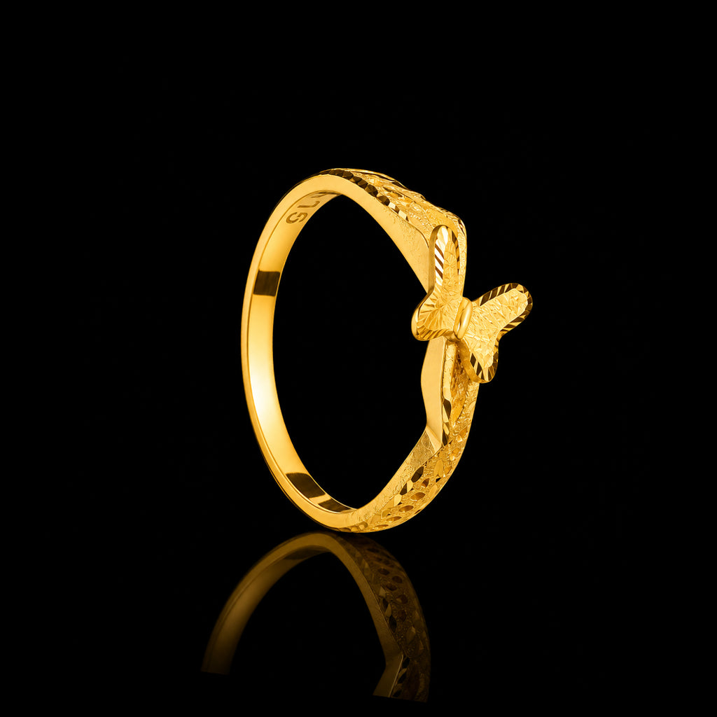 Bloom Fold Slim Band Ring Gold Layered