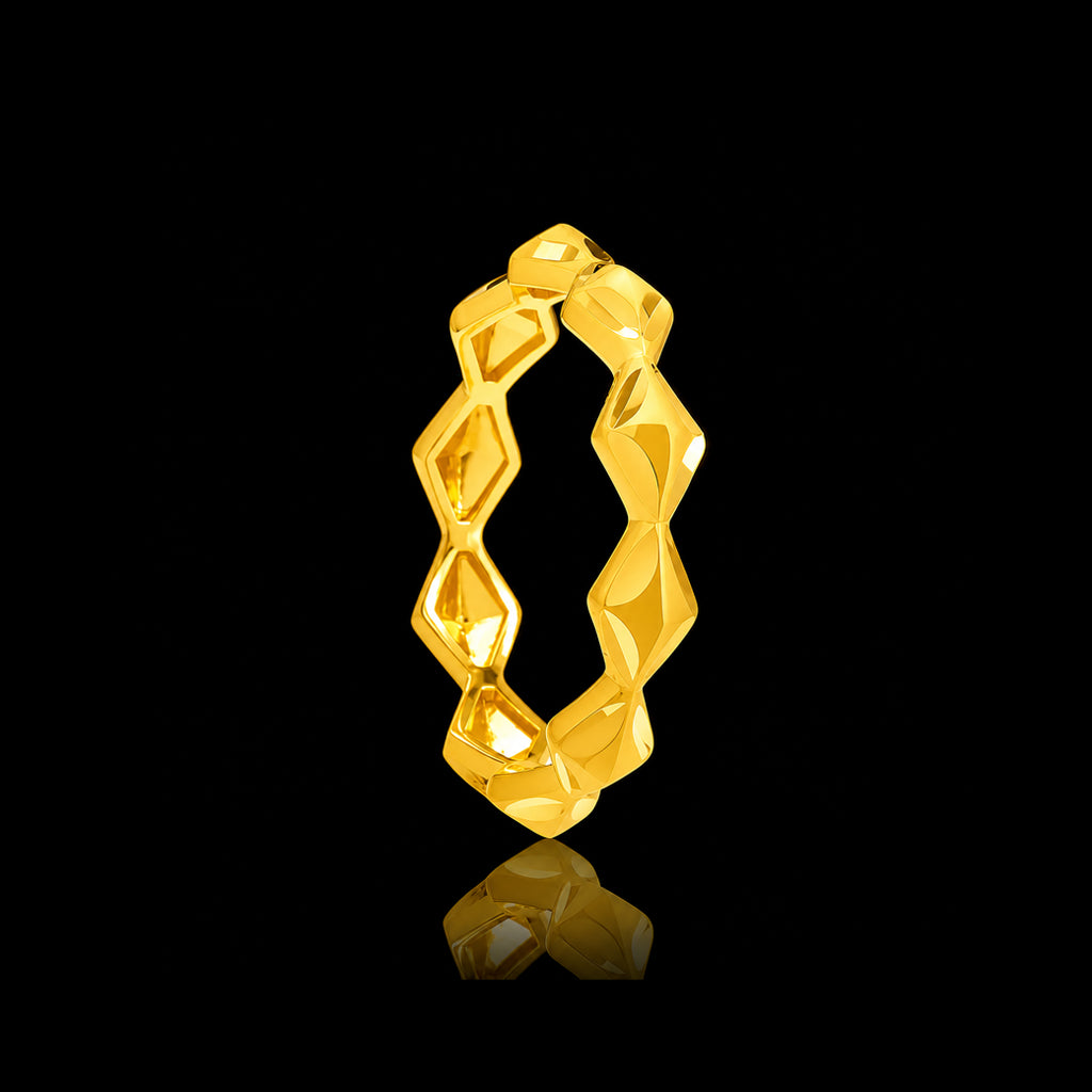 Leaf Chain Openwork Band Ring Gold Layered