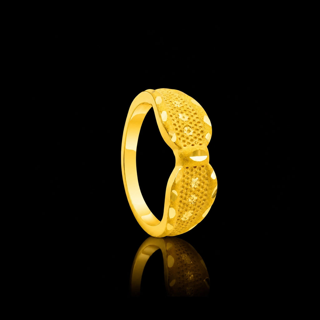 Fish Curve Slim Band Ring Gold Layered
