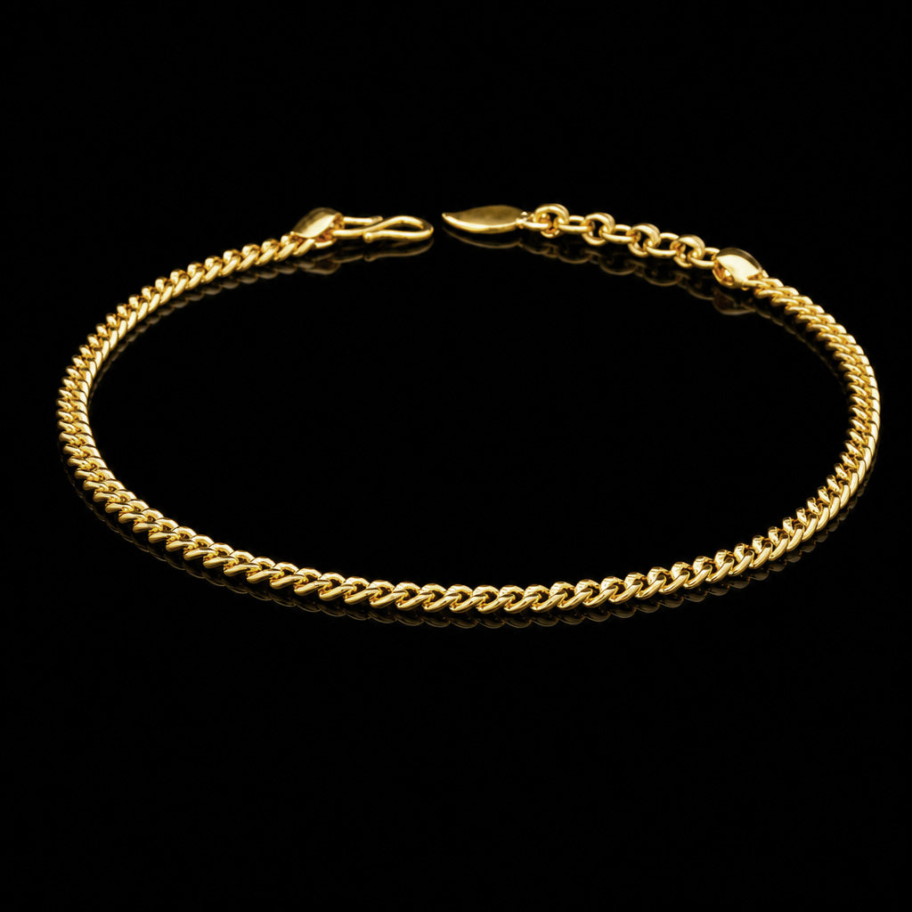 Curb Chain Heart Charm Classic Bracelet Gold Layered