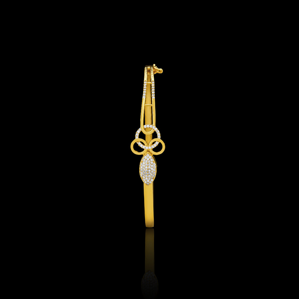 CZ Loop Knot Marquise Openable Bracelet Gold Layered