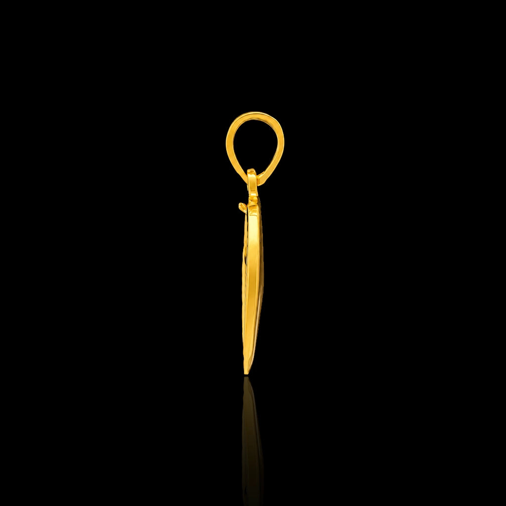 Gents Ruby Trishul Moon Shiva Coin Pendant with Chain Gold Layered