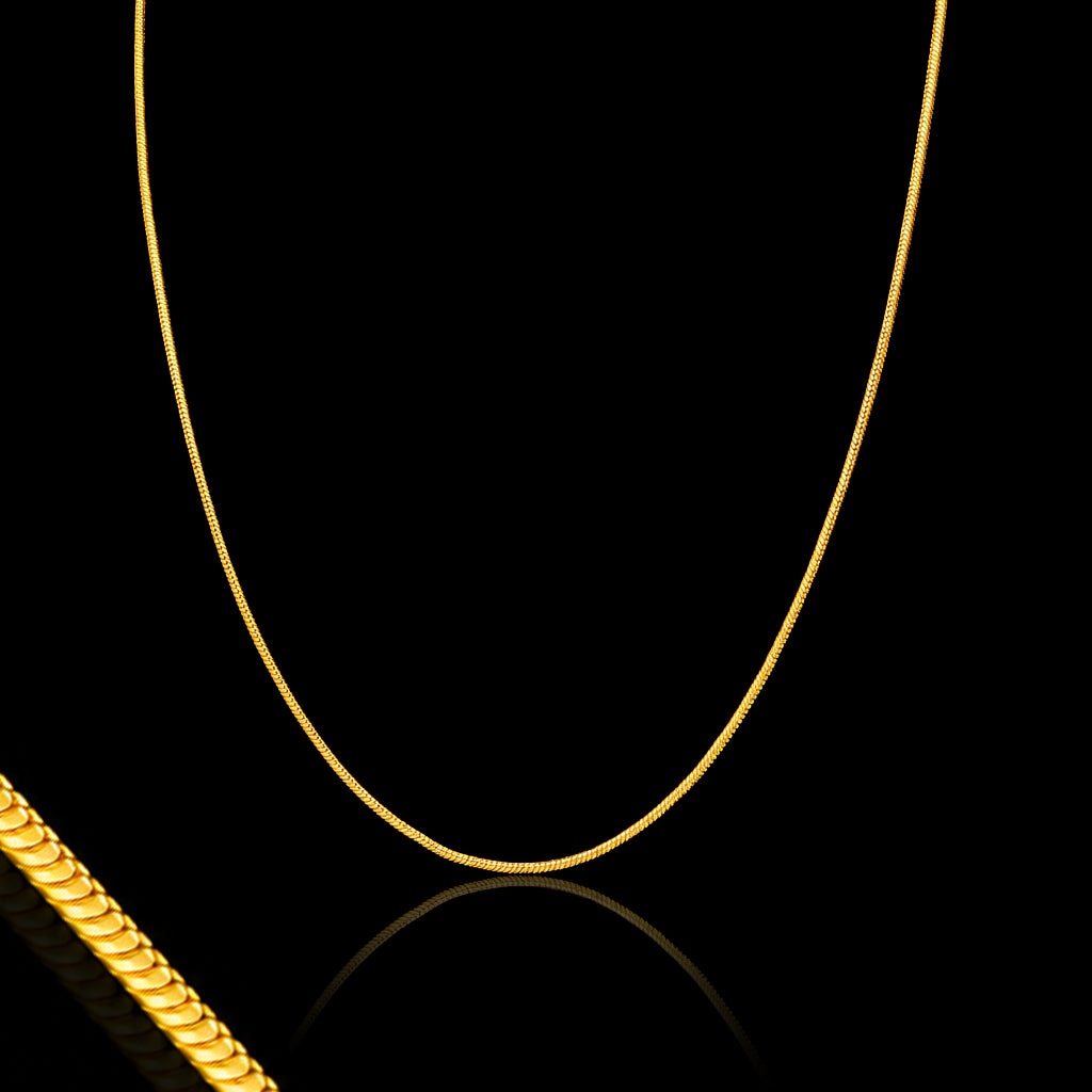 Gents Flat Snake Plain Chain Gold Layered