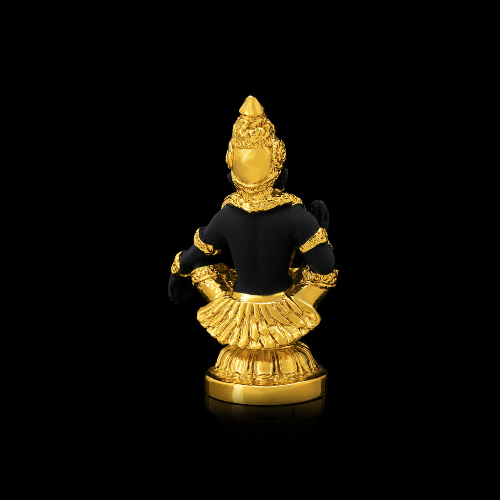 Black Gold Blessing Seated Ayyappa Resin Idol