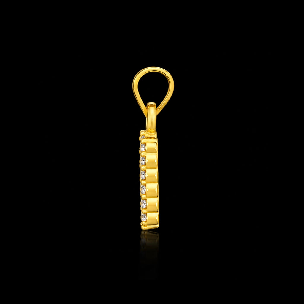 CZ Open Circle Halo Pendant Gold Layered