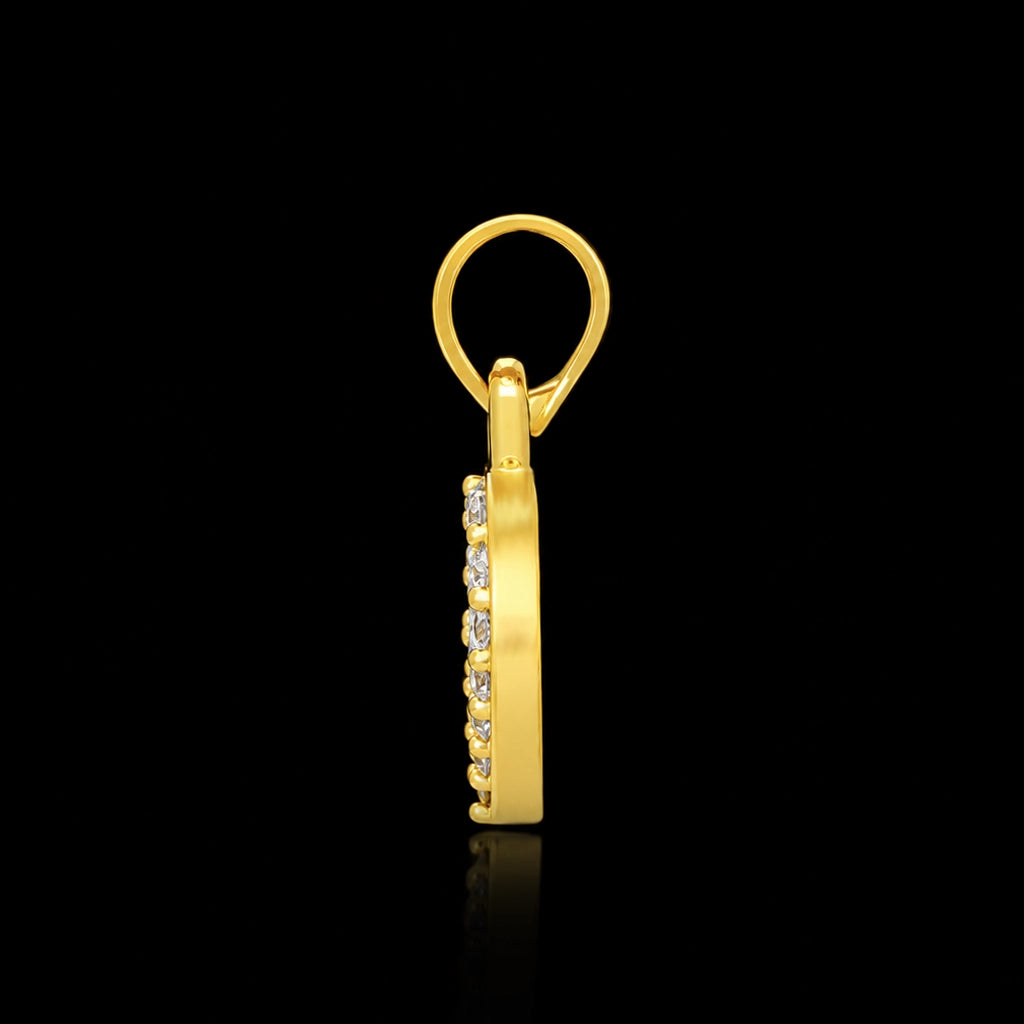 CZ Open Heart Outline Pendant Gold Layered