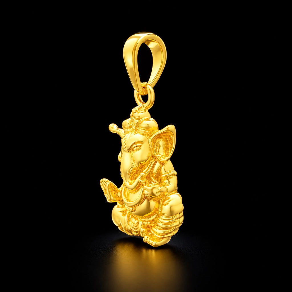 Seated Ganesha Pendant Gold Layered