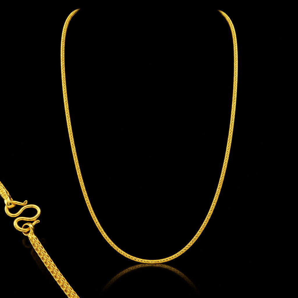 Gents Wheat Foxtail Plain Chain Gold Layered