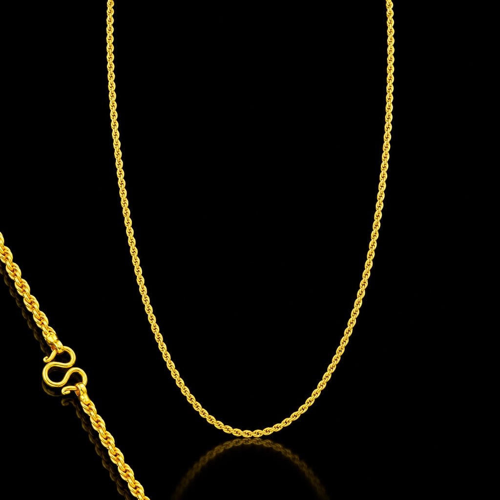 Gents Rope Twist Plain Chain Gold Layered