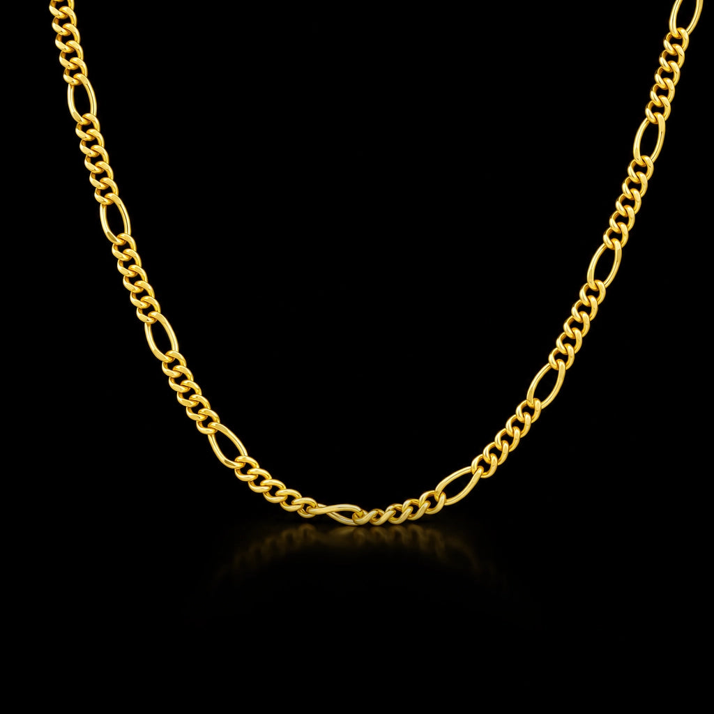 Gents Figaro Plain Chain Gold Layered