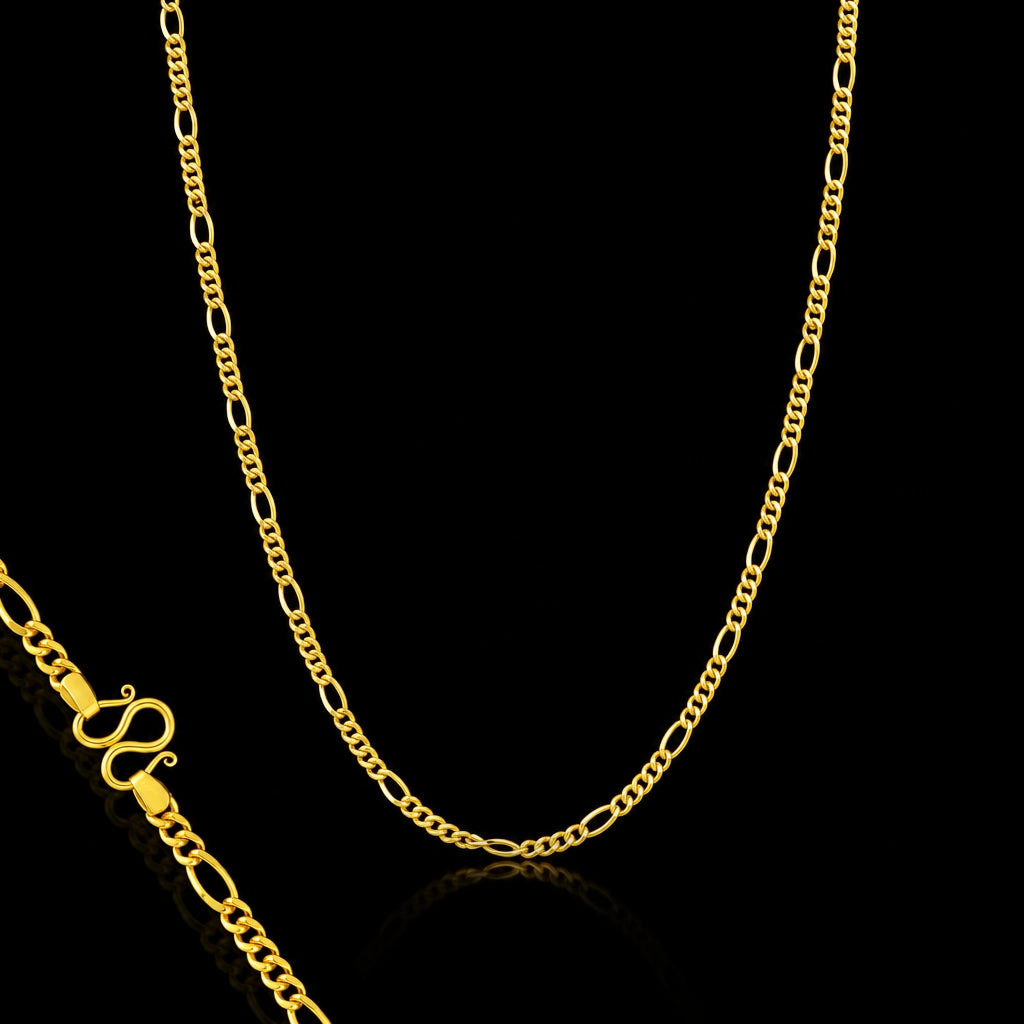 Gents Figaro Plain Chain Gold Layered