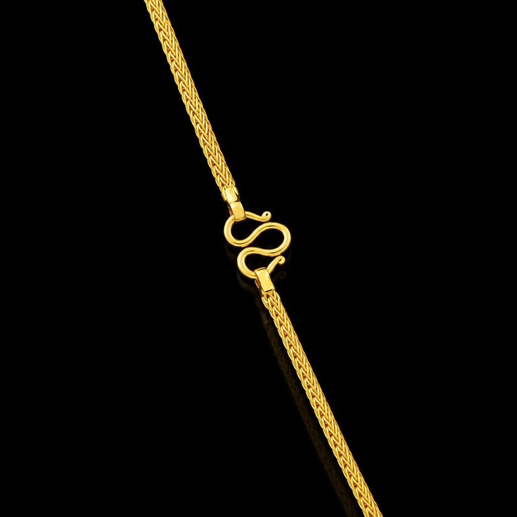 Gents Wheat Foxtail Plain Chain Gold Layered