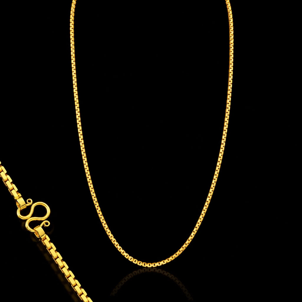 Gents Box Link Plain Chain Gold Layered
