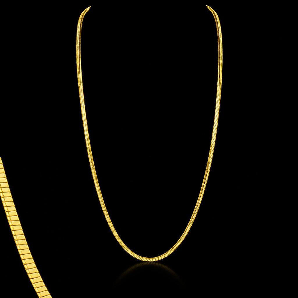 Gents Herringbone Flat Plain Chain Gold Layered