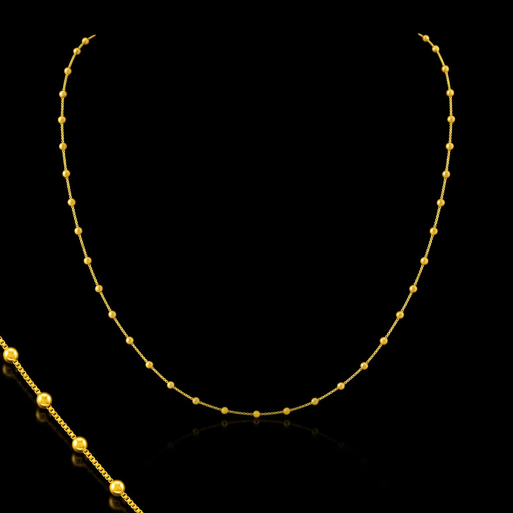 Satellite Bead Box Plain Chain Gold Layered
