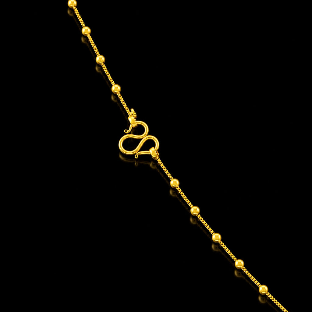 Satellite Bead Box Plain Chain Gold Layered