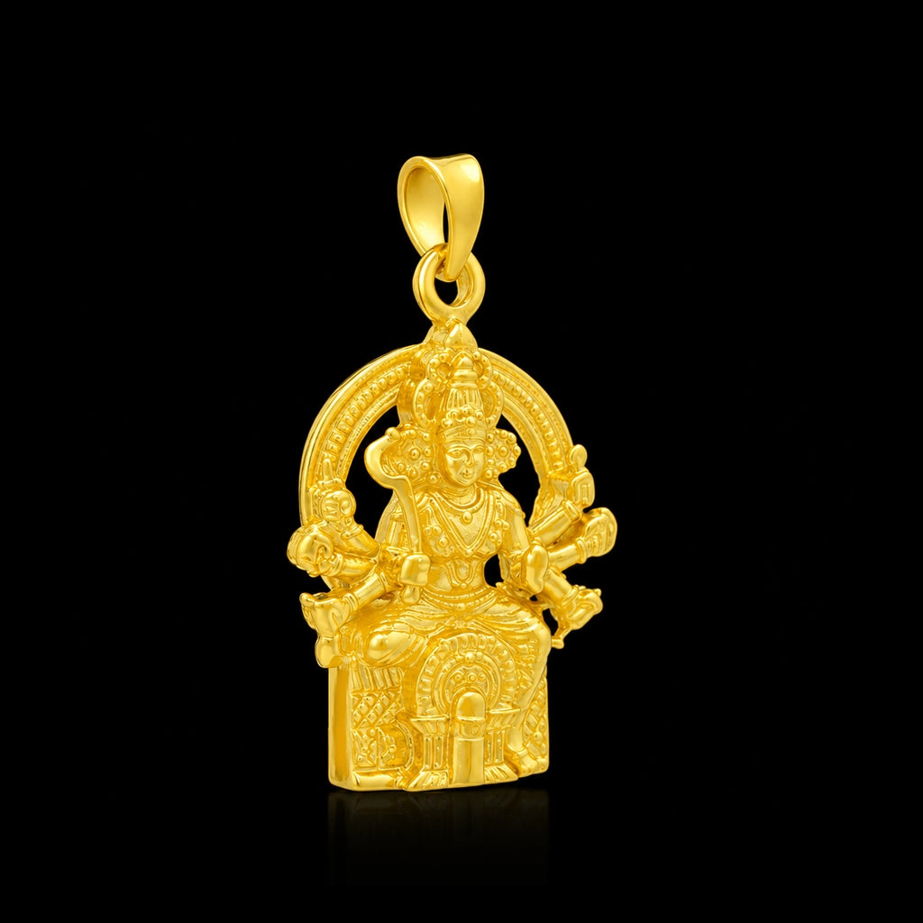 Vishnu Arch Throne Temple Pendant Gold Layered