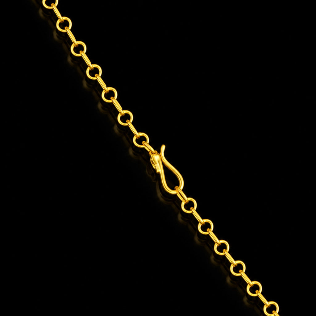 Floret Wheel Fringe Plain Necklace Gold Layered