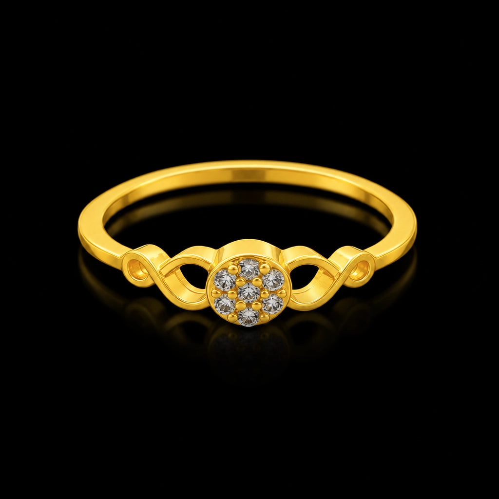 CZ Infinity Pave Circle Stone Ring Gold Layered