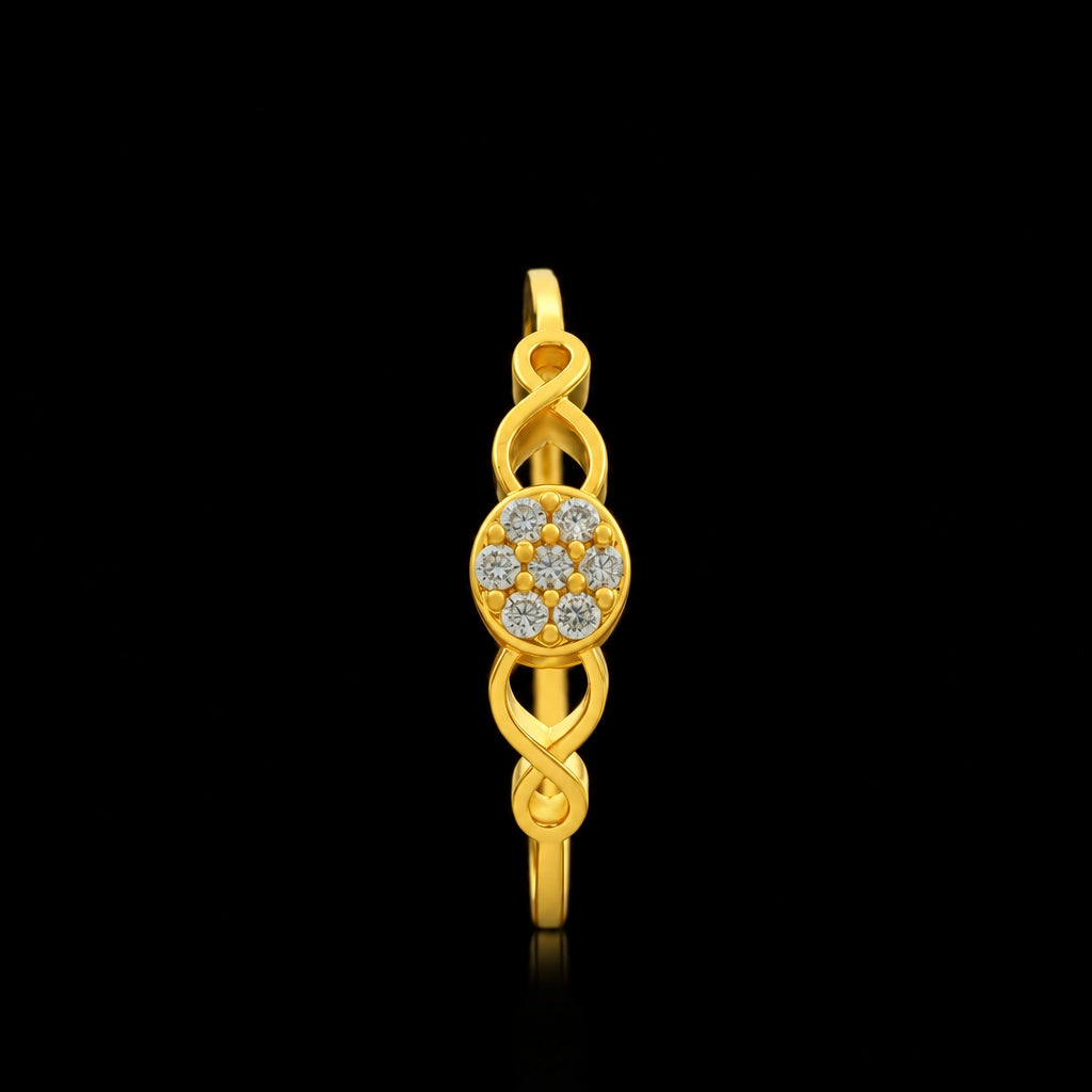 CZ Infinity Pave Circle Stone Ring Gold Layered