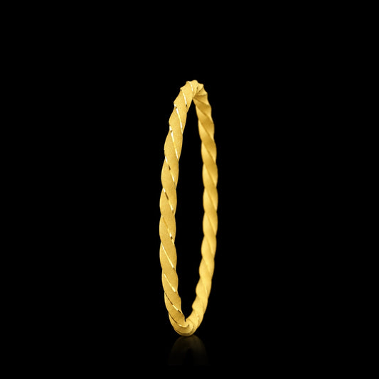 Twin Diamond Cut Bangle Gold Layered