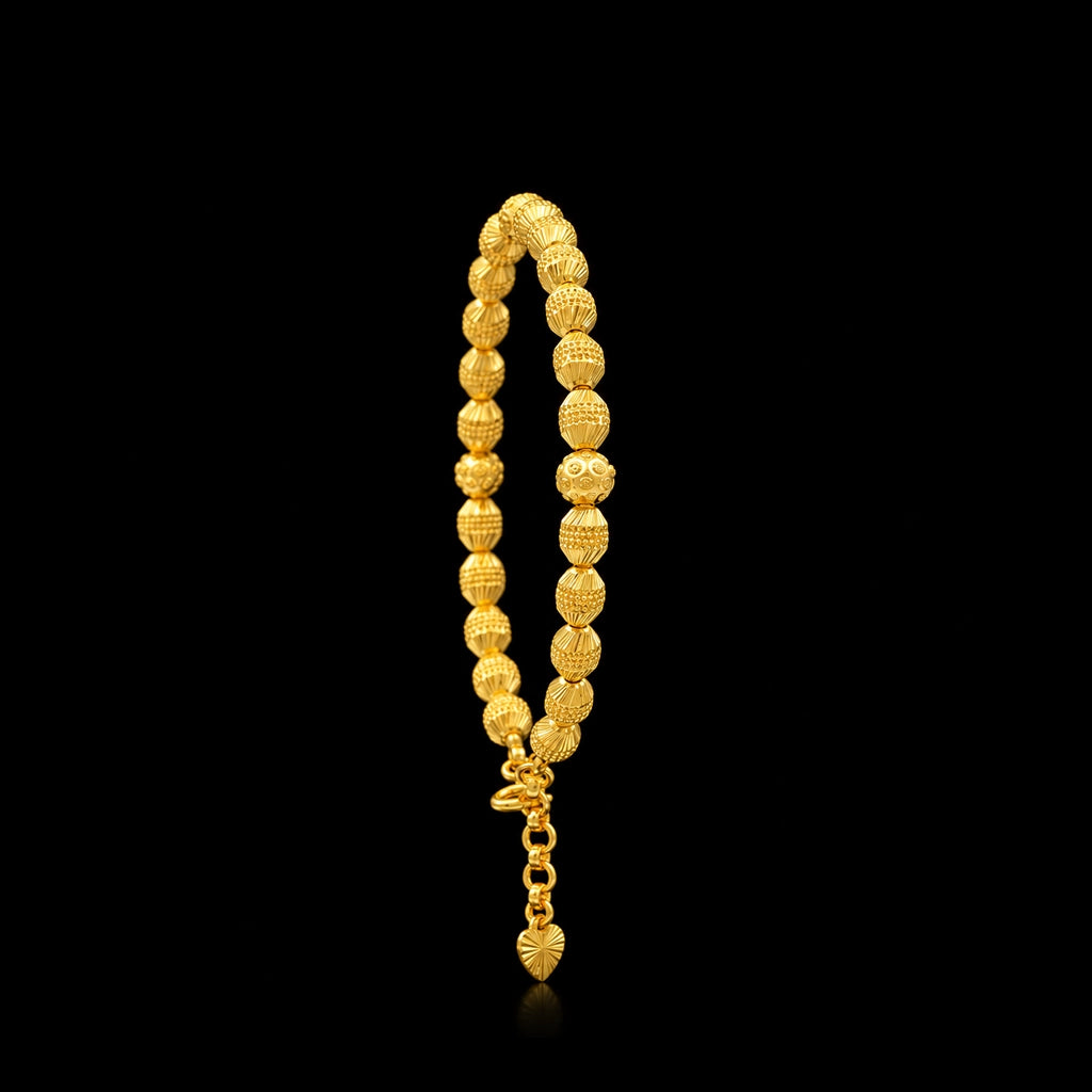 Bead Charm Wire Bracelet Bangle Gold Layered