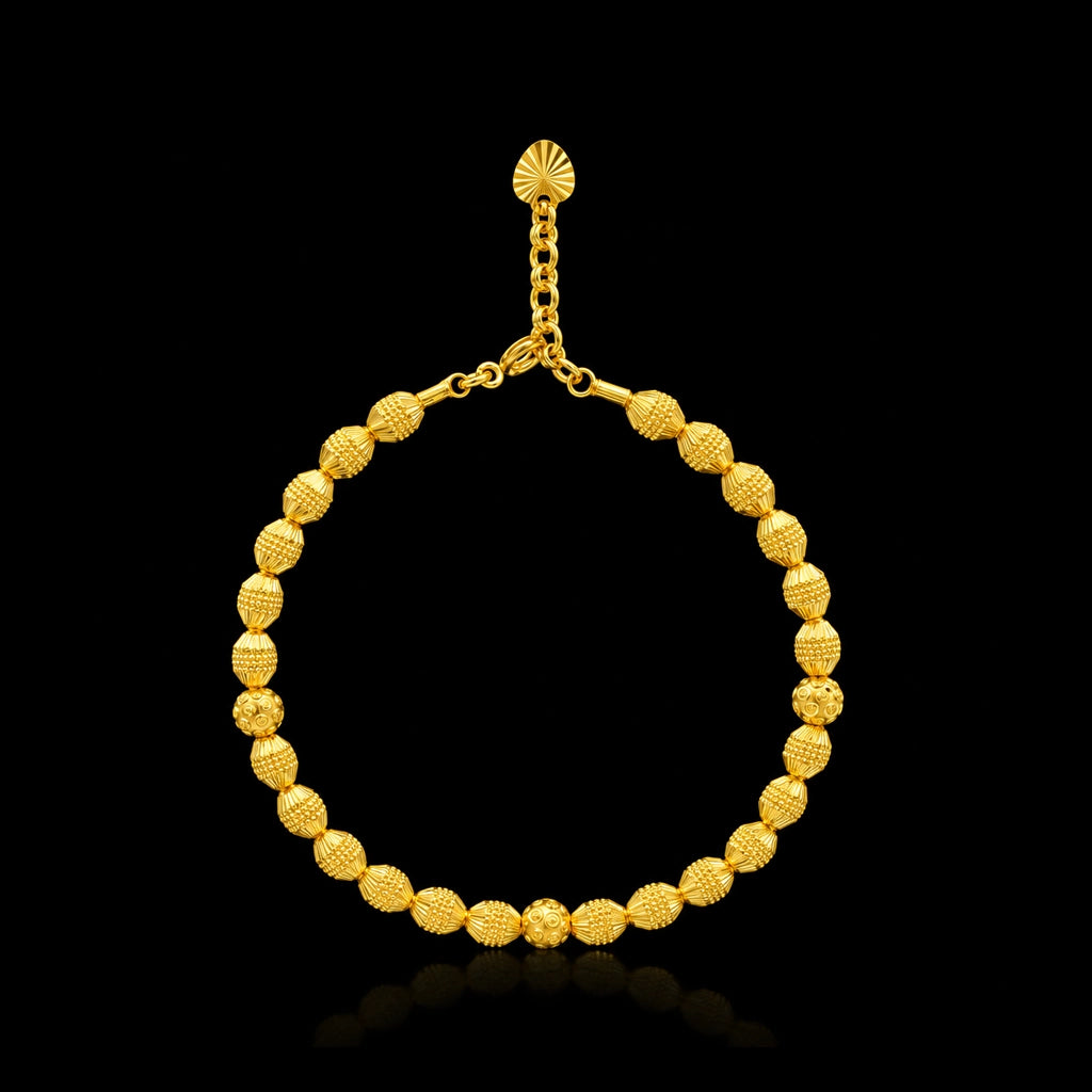 Bead Charm Wire Bracelet Bangle Gold Layered