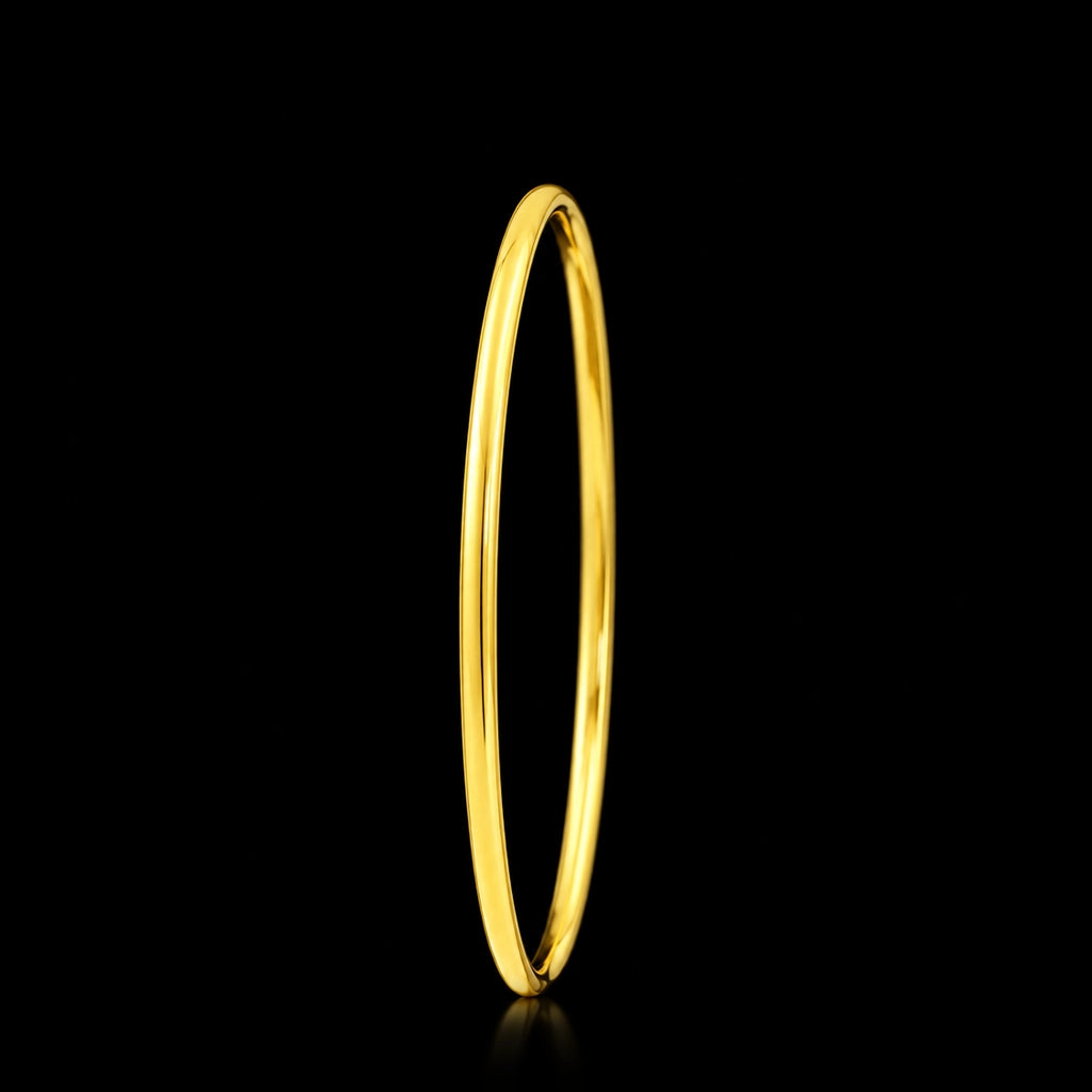 Plain Round Women's Bangle Gold Layered