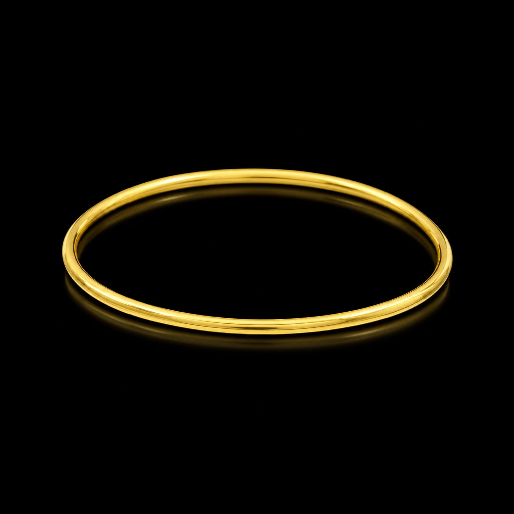 Plain Round Women's Bangle Gold Layered