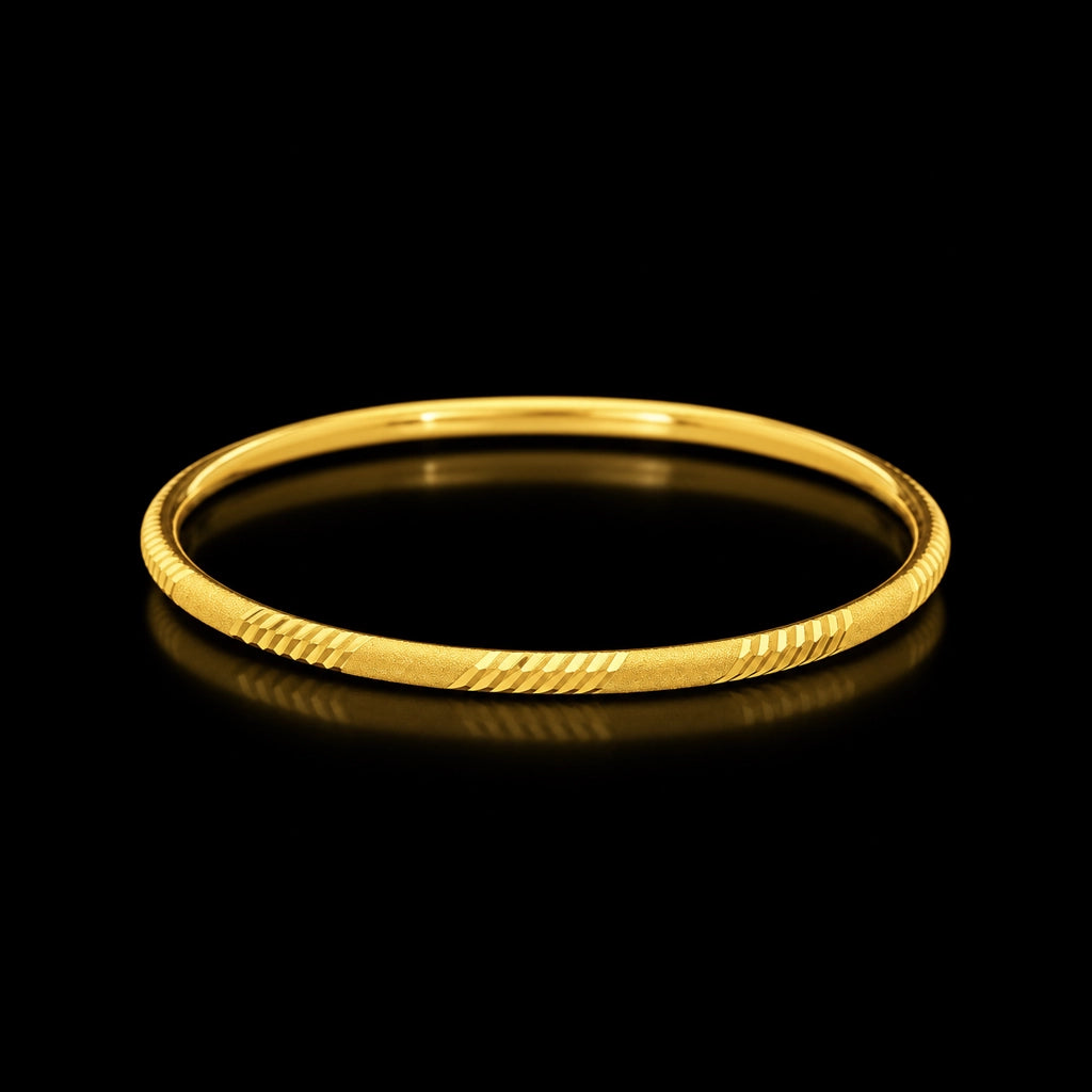 Twin Cut Wire Bangle Gold Layered