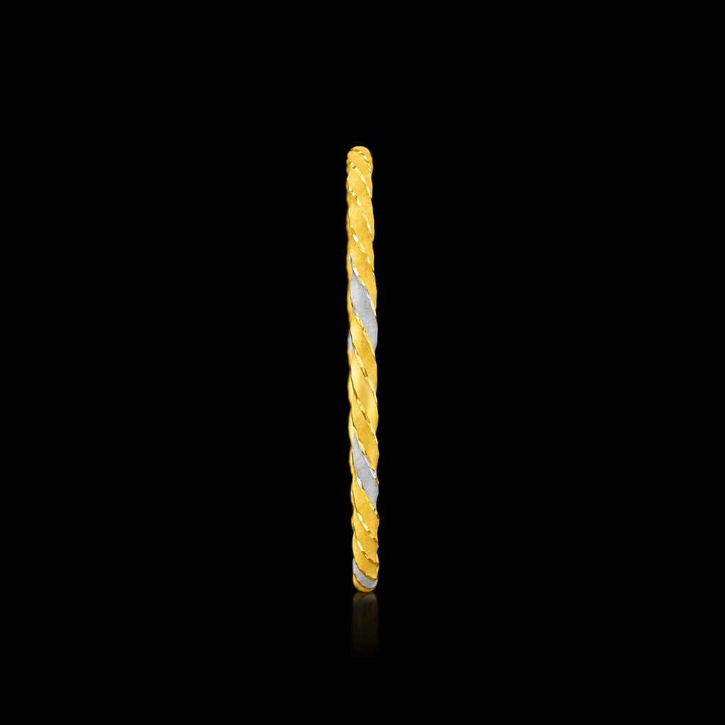 Twisted Rope Two Tone Bangle Gold Layered