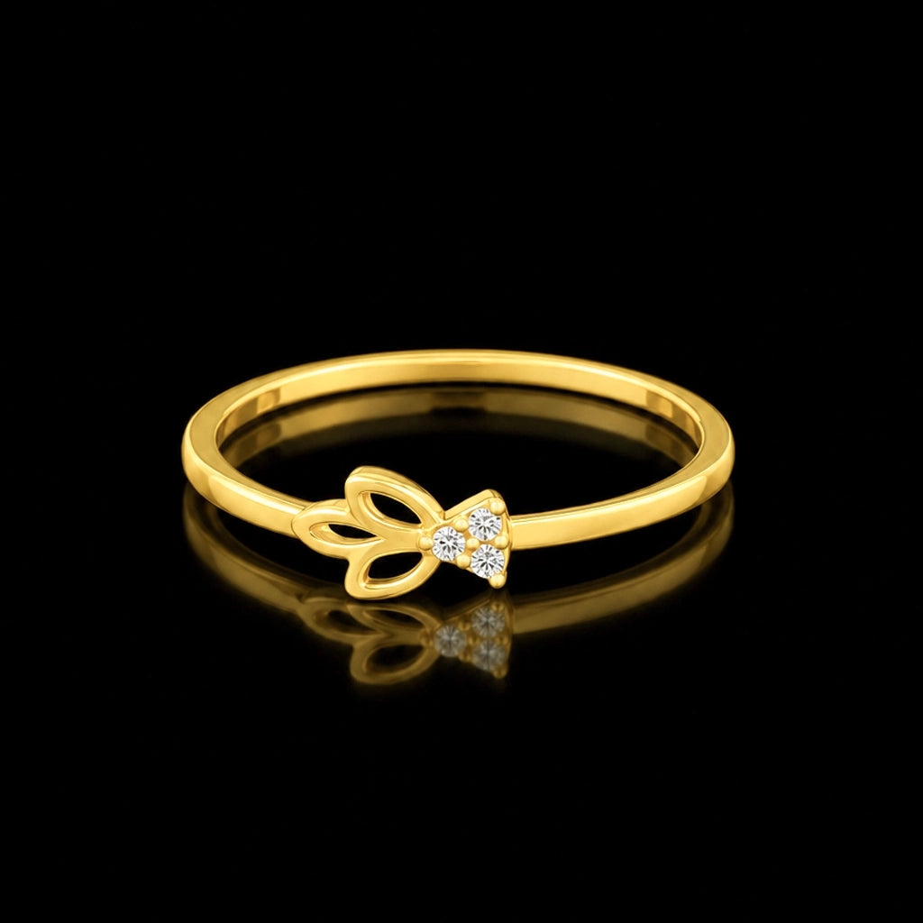 Lotus Petal Cluster Stone Ring Gold Layered