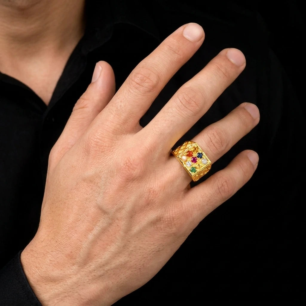 Gents Navaratna stone Ring PMRNNR9-055