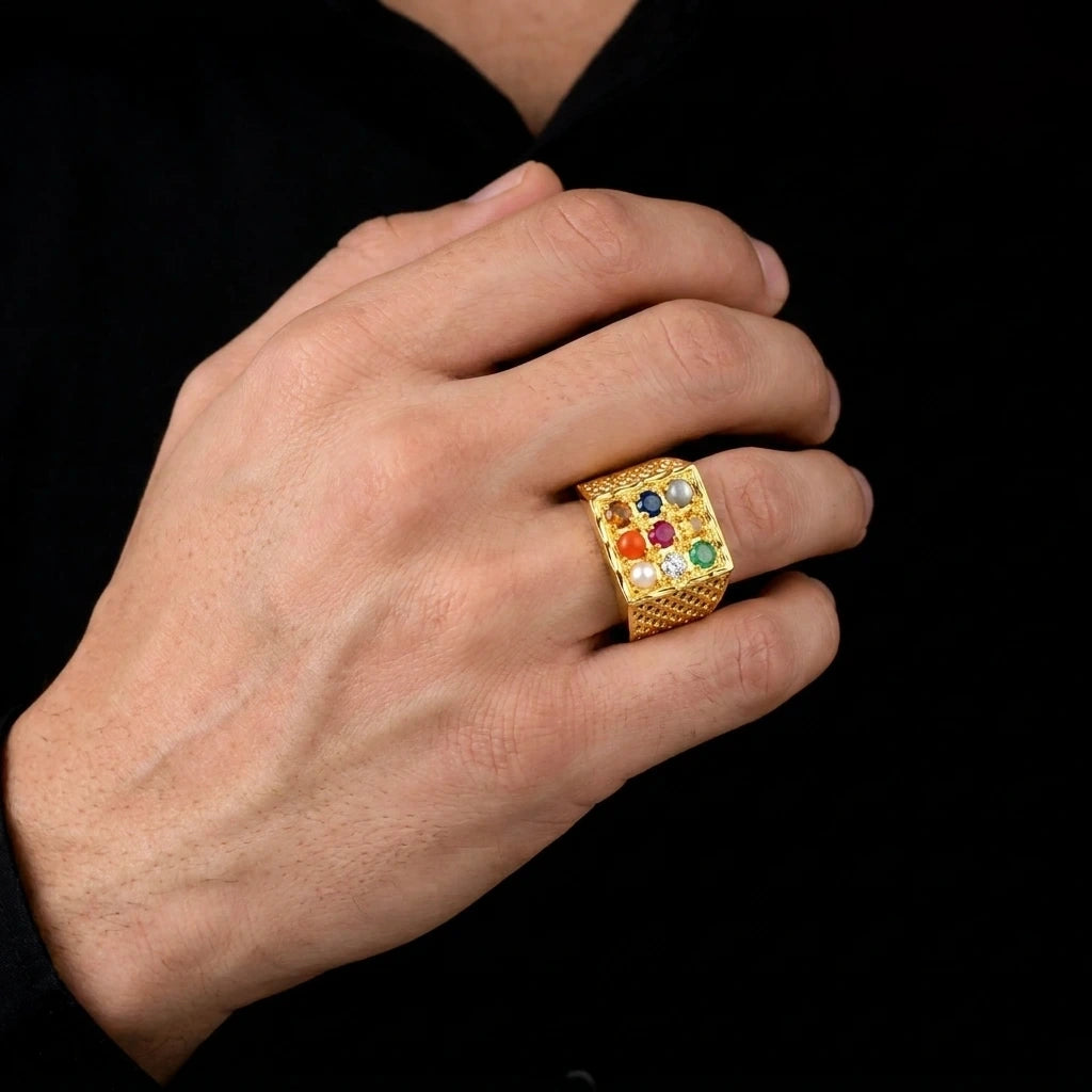 Gents Navaratna stone Ring PMRNNR5-055