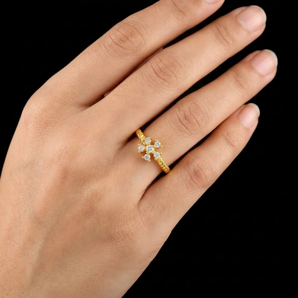 Gold Stone Ring PSR212W-021