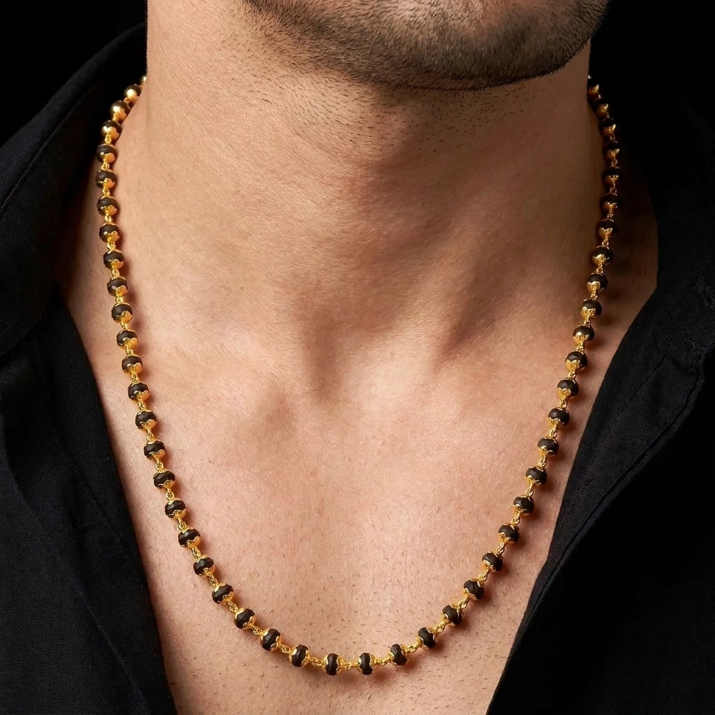 Golden Karungali Spiritual Healing Stone Chain PKKC3-057