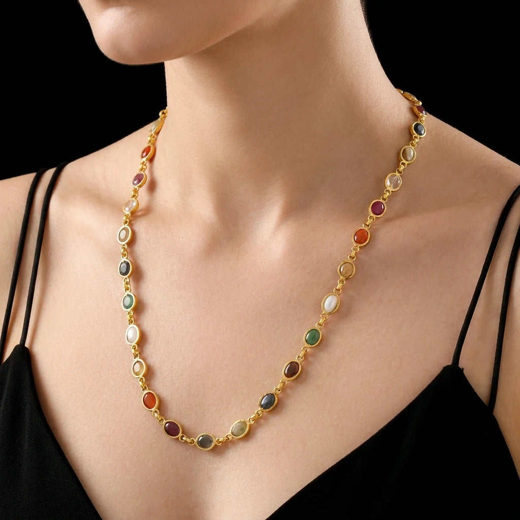 Premium Navaratna Stone Chain PMRNNSC5-0531